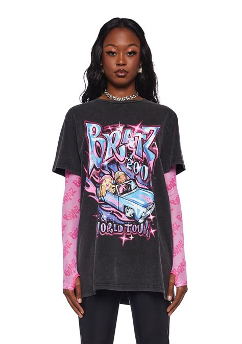 Dolls Kill x Bratz Airbrushed Bratz Graphic Oversized Tee .